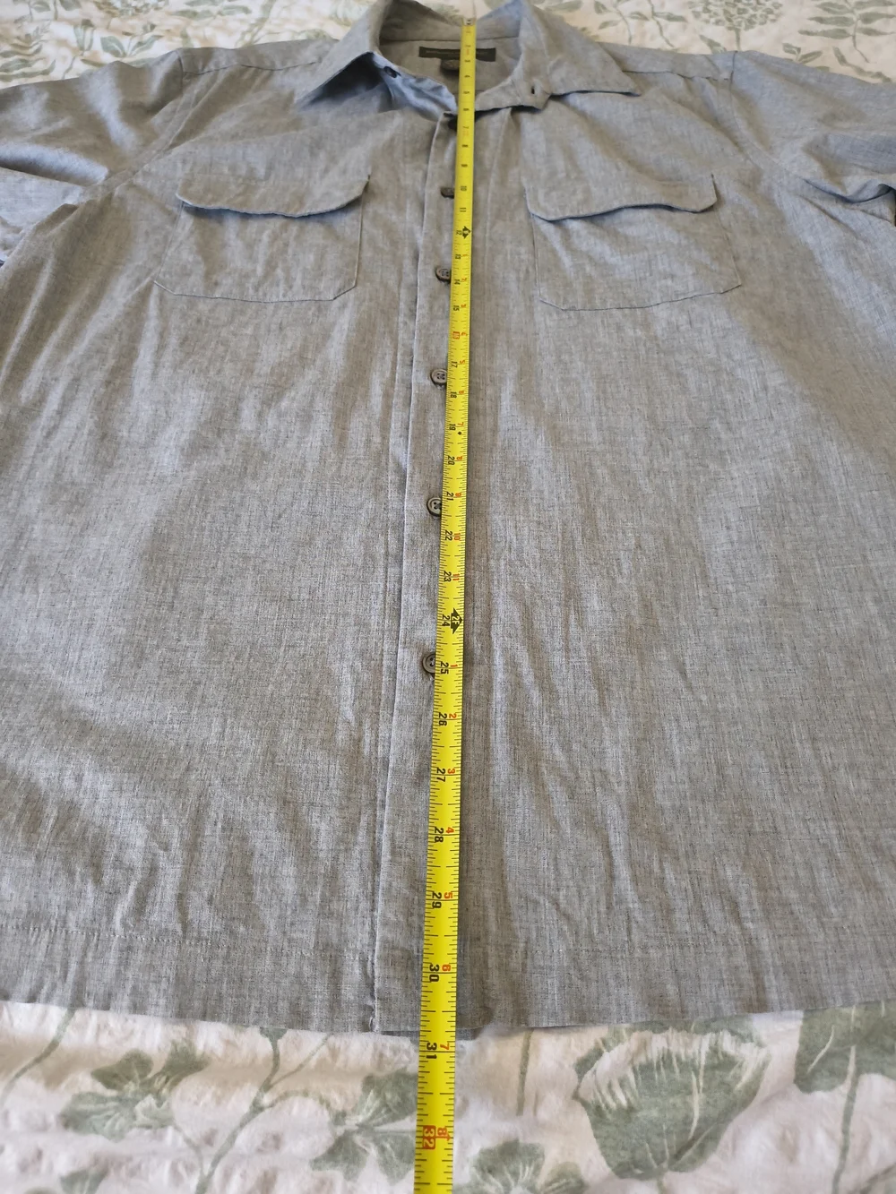 Banana Republic Classic Gray Button Down Shirt Men's L Cotton Wool Office Casual